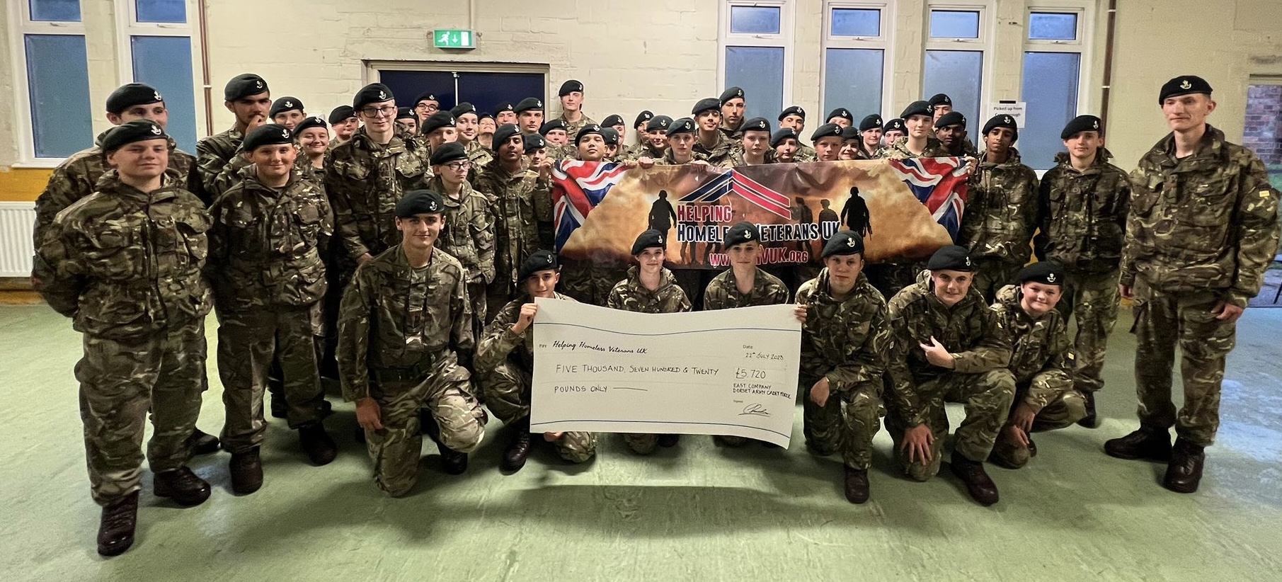 Featured image for “Dorset Army Cadet Forces East Company Cadets raise over £5000 for Helping Homeless Veterans UK Charity”