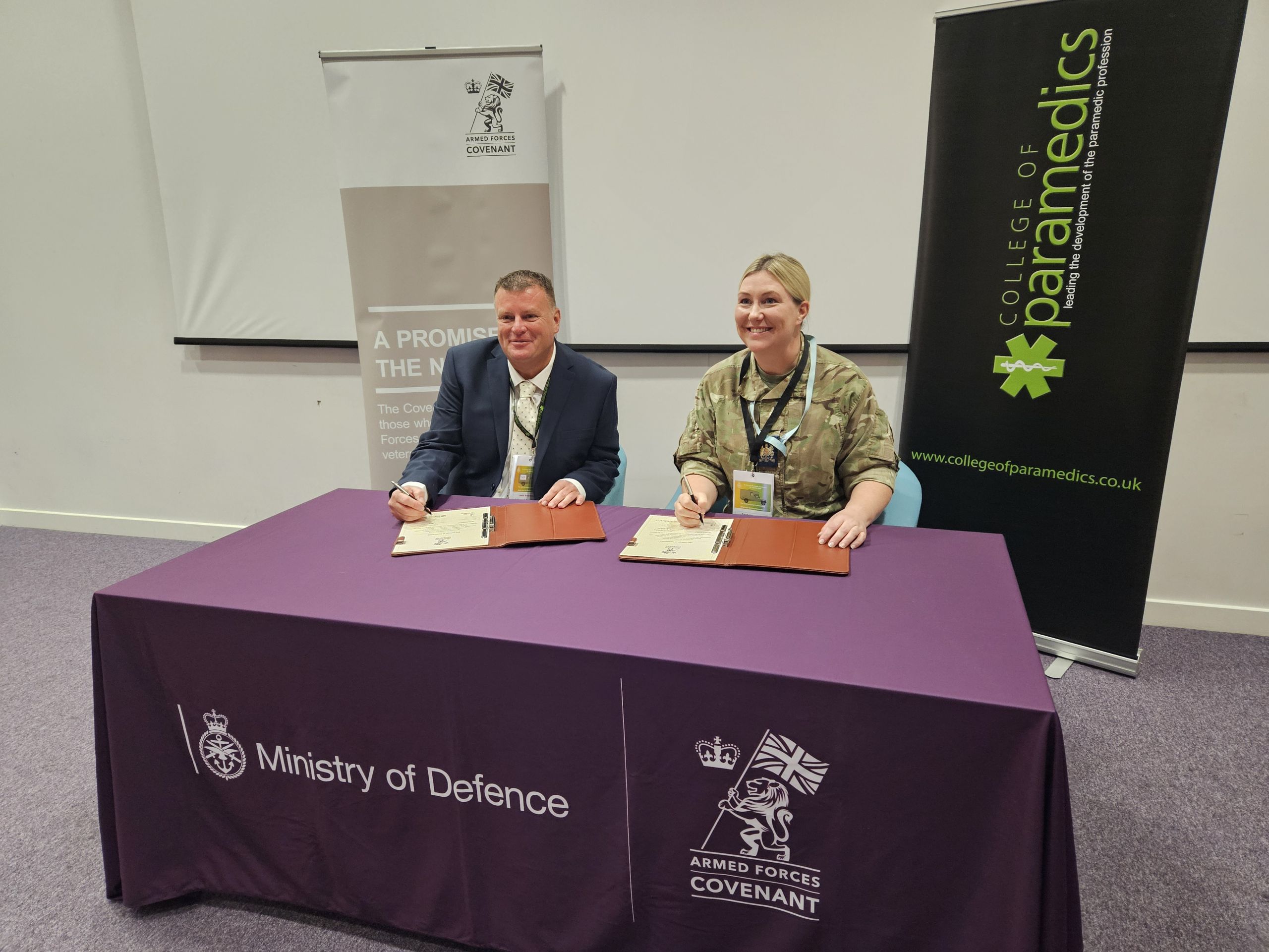 Featured image for “College of Paramedics signs the Armed Forces Covenant”